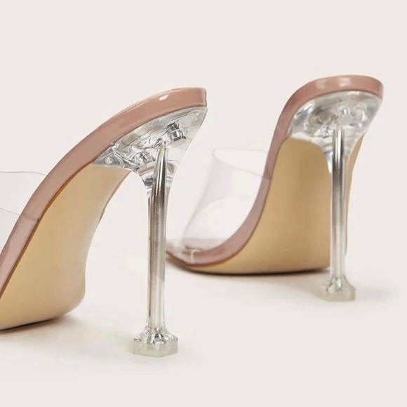 👠Clear Open Toe High Heeled Mules - Picture 3 of 5